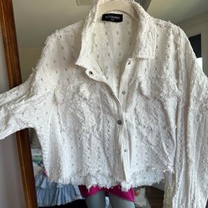 Kittenish White Denim Jacket